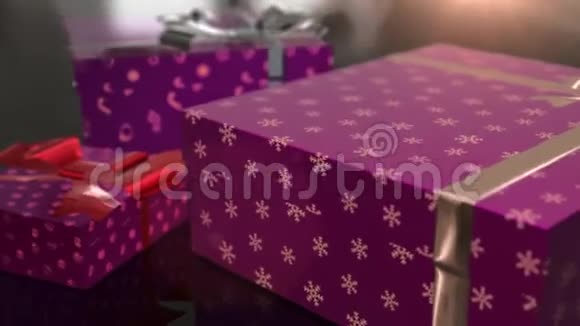 圣诞节生日紫色礼物动画视频的预览图