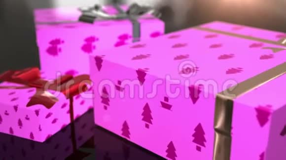 圣诞节生日粉色礼物动画视频的预览图