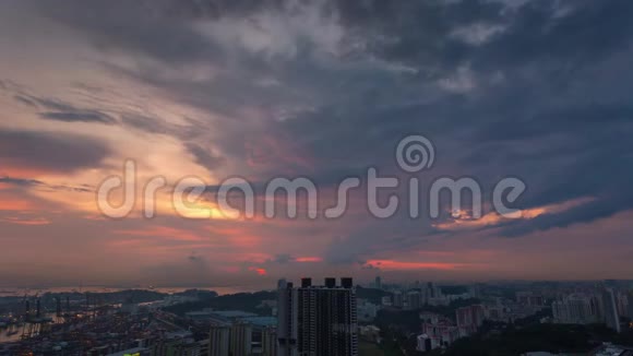 新加坡日落天空时间视频的预览图