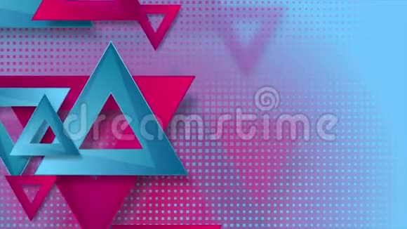 生动的粉红色和蓝色三角形抽象视频动画视频的预览图