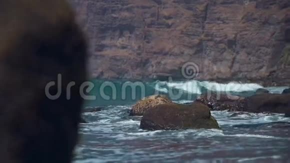 波浪拍打着海岸视频的预览图