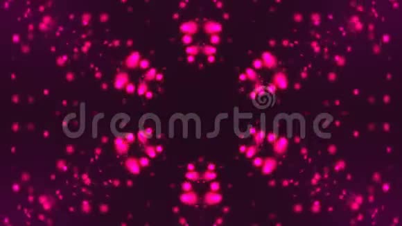 万花筒与紫罗兰闪烁的明亮粒子现代计算机生成背景三维渲染视频的预览图