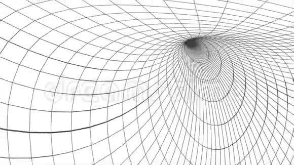 网格网空间隧道抽象多边形绘制软移动无缝环运动图形动画背景新视频的预览图