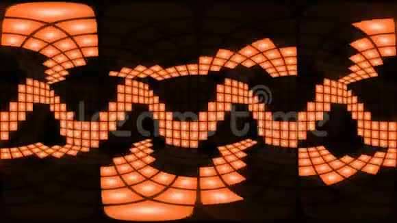 360VR橙迪斯科夜总会舞池壁灯网背景vj循环视频的预览图