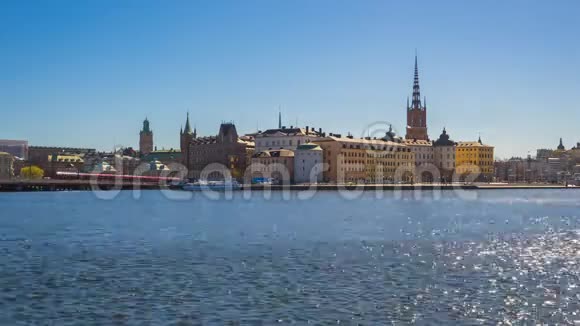 瑞典斯德哥尔摩城市景观的延时录像延时4k视频的预览图