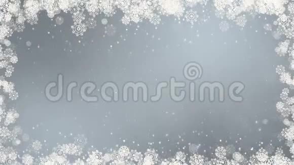 灰色新年雪花架视频的预览图