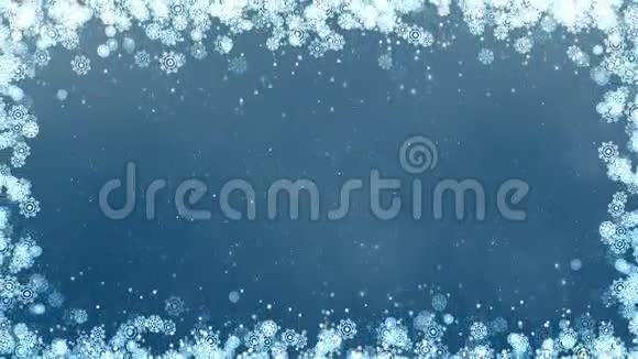 蓝色新年雪花架视频的预览图