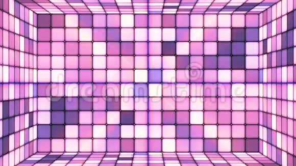 广播闪烁高科技立方体房间紫色抽象可循环4K视频的预览图
