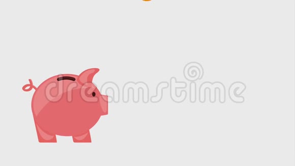 小猪银行和硬币掉在图标里视频的预览图
