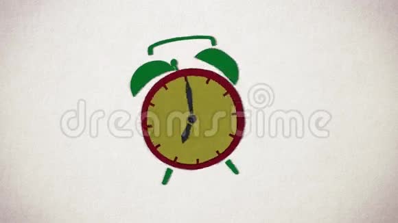 老式闹钟的动画在7点OA钟响停止运动动画风格视频的预览图