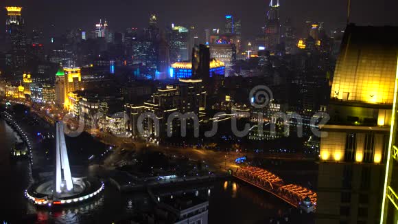 上海黄浦江夜景浦东天际线视频的预览图