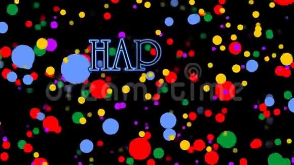 生日快乐横幅与纸屑背景生日派对动画视频的预览图