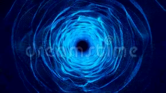 蓝色有机维隧道抽象动画视频的预览图