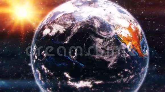 3D日光飞行地球飞越北美美国内部运动背景视频的预览图