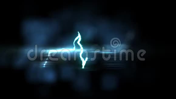 蓝色闪电心脉冲无缝圈闪亮耀斑动画新品质独特自然光效视频视频的预览图