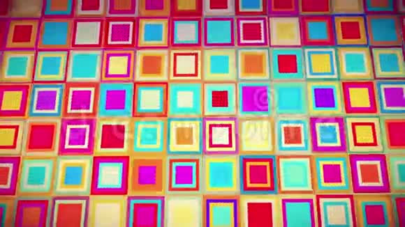 彩色疯狂方块抽象VJ循环运动背景视频的预览图