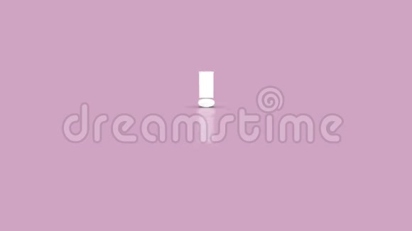 极简主义白色的感叹号符号向简单的最小色浆紫色隔离的相机跳跃视频的预览图