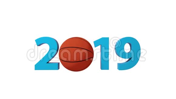 篮球2019设计背景上的白色背景包括阿尔法频道视频的预览图