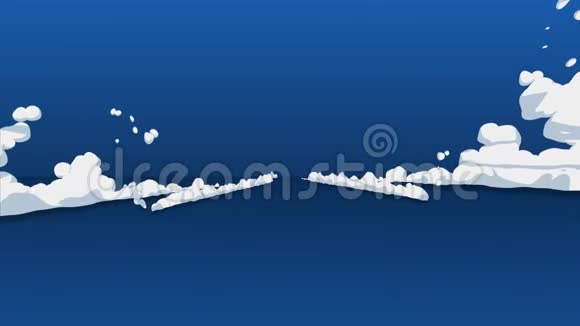 烟雾动画从快速运动游戏动画元素卡通蒸汽云循环蓝色动画视频的预览图