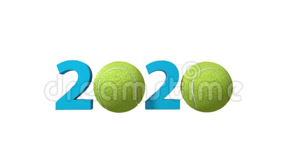 白色背景下的2020网球设计背景视频的预览图