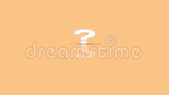 问号符号的极简白色跳跃相机隔离在简单的最小糊状橙色视频的预览图
