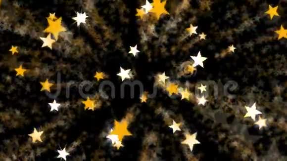 黄金五彩纸屑的动画形状的星星视频的预览图