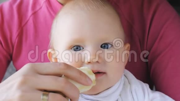 宝宝吃妈妈手里的香蕉视频的预览图