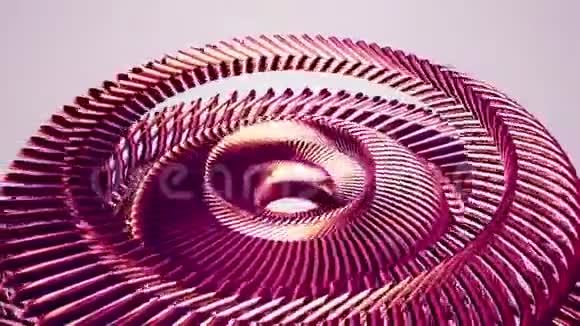 流体运动旋转红色金属链眼圈无缝环动画3运动图形背景新质量视频的预览图