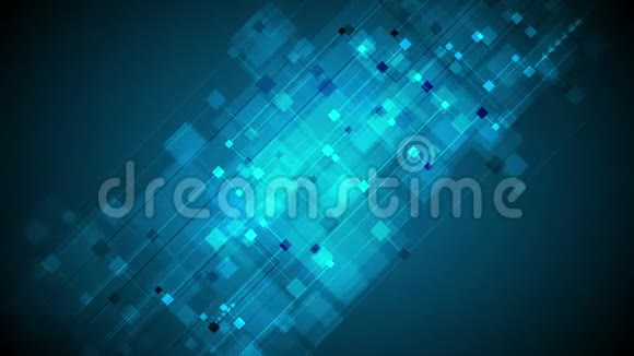 深蓝色方块和箭头技术视频动画视频的预览图