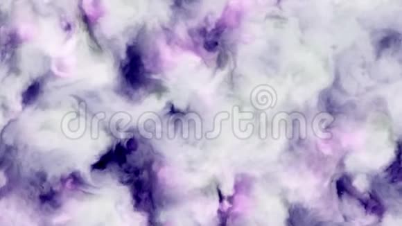 可循环4k视频乳白色粉红色和紫色云在空间星云中缓慢移动形成和溶解4k3840p视频的预览图