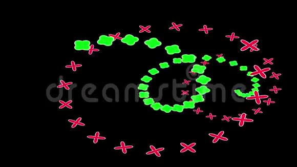彩色循环不同几何形状的黑色背景视频的预览图
