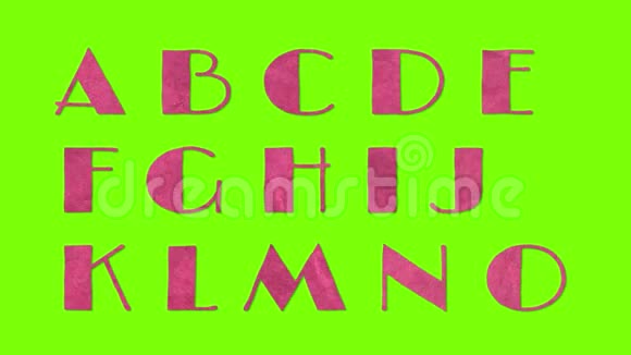 动画剪纸复古字体隔离在色度键绿色屏幕背景动画所有字母视频的预览图