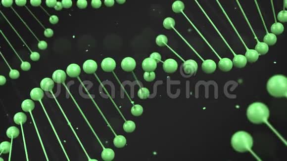 黑色背景DNA链的光绿色模型视频的预览图