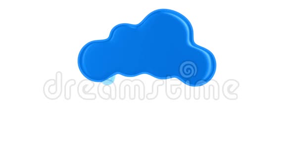 云和滴在白色背景上孤立的三维渲染视频的预览图