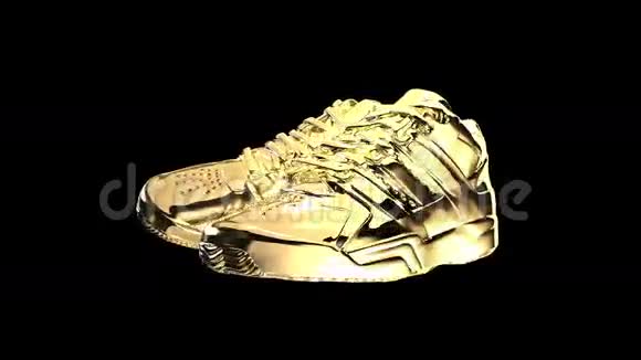 金色闪亮的运动鞋视频的预览图