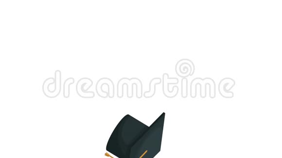 空中高清动画的毕业帽视频的预览图