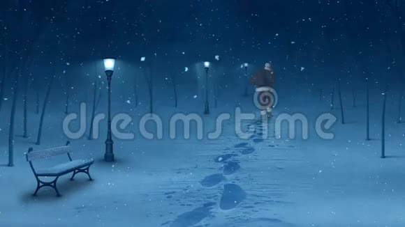 黑雪夜圣诞夜4K视频的预览图