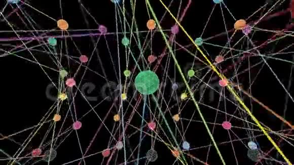 DNA分子结构旋转动画彩色DNA串在混沌进化循环视频的预览图