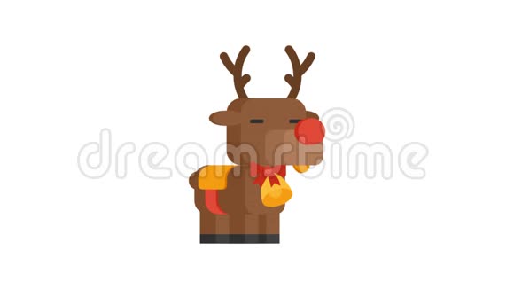 带有铃铛和走路的圣诞角色的驯鹿视频的预览图