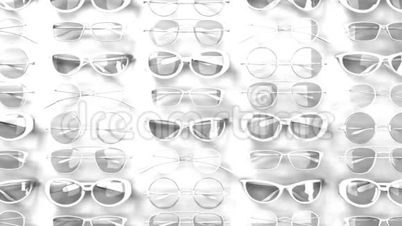 许多白色背景的白色眼镜视频的预览图