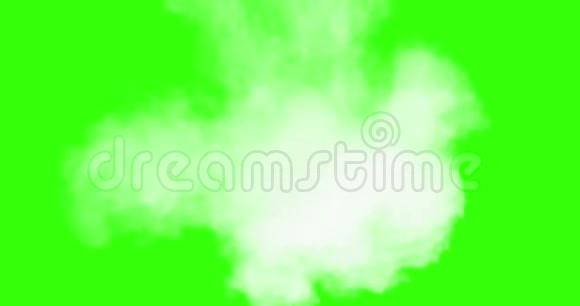 垂直吹蒸汽与白烟隔离在色度键绿色屏幕背景上视频的预览图