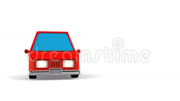 红色汽车在白色文本空间视频的预览图