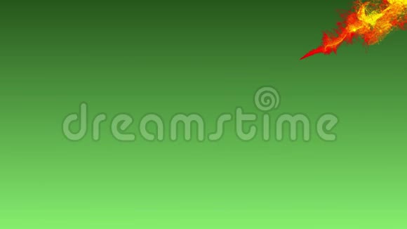 绿色背景下流动的无缝环形彩虹色烟视频的预览图