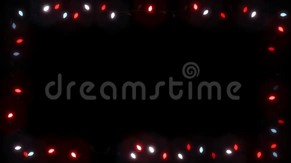 圣诞灯架加兰灯泡白色红色视频的预览图