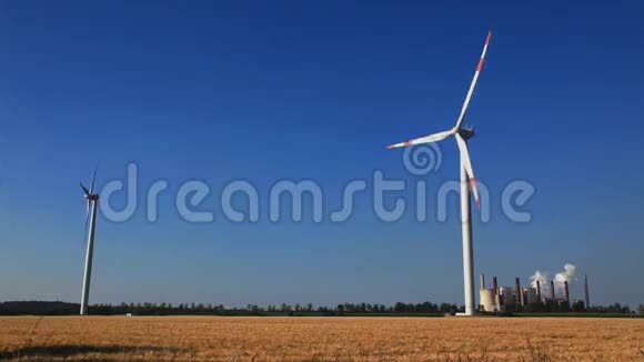 燃煤发电厂风力涡轮机视频的预览图