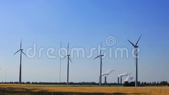 燃煤发电厂风力涡轮机视频的预览图