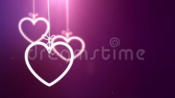 纸情人节的心落下来挂在弦粉色的背景上视频的预览图