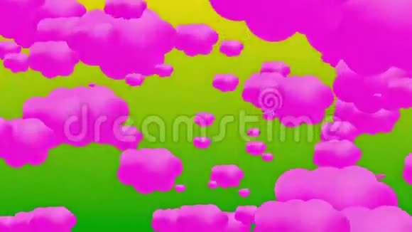 粉红色的云在绿色上视频的预览图