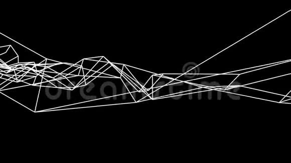 网格网抽象绘图低多边形线框烟雾云软移动模拟运动图形动画视频的预览图