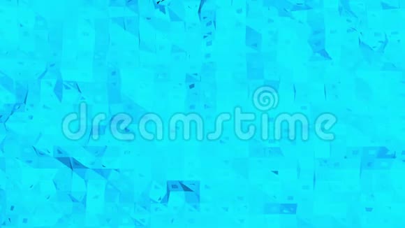 蓝色金属低聚波动表面作为精细背景蓝色多边形几何振动环境或脉动视频的预览图